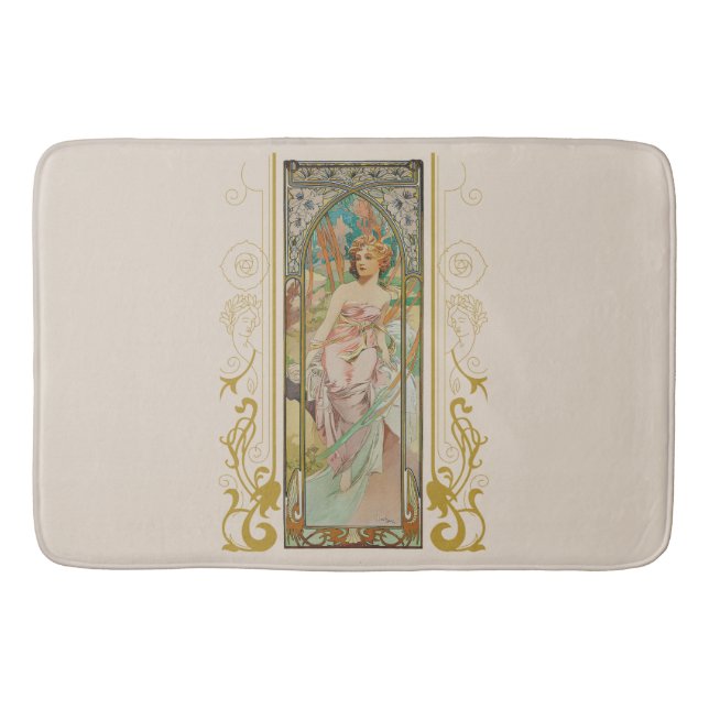 Tapis De Bain Art Nouveau Alphonse Mucha - Réveil matinal (Devant)