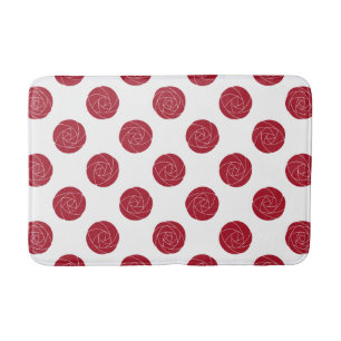 Tapis De Bain Art Nouveau Mackintosh Rose Retro Floral Rouge
