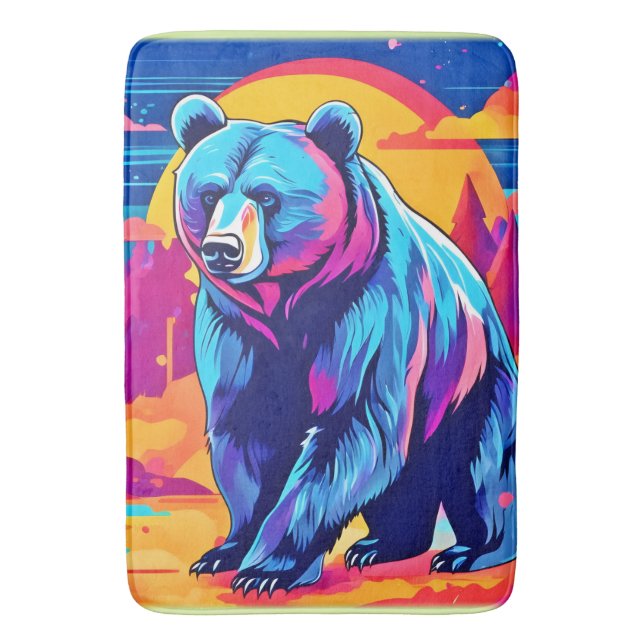 Tapis De Bain Art Ours Vibrant (devant Vertical)