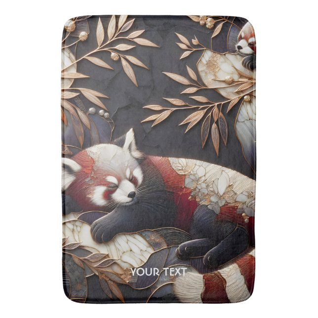 Tapis De Bain Art Panda Rouge Imaginaire mignon (devant Vertical)