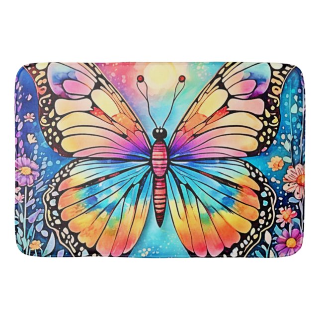 Tapis De Bain Art papillon vibrant (Devant)