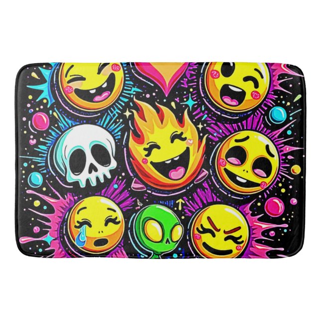 Tapis De Bain Art pop Emoji vibrant (Devant)