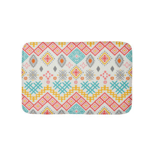 Tapis De Bain Art tribal : imprimé géométrique boho.