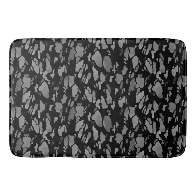 Tapis De Bain Artsy moderne tendance noir et gris (Devant)