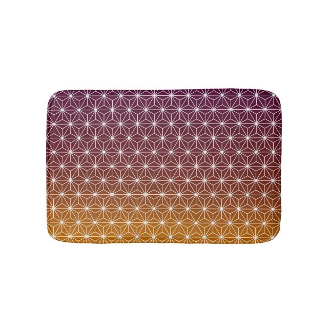 Tapis De Bain Asanoha japonais traditionnel Imprimer Bourgogne e (Devant)