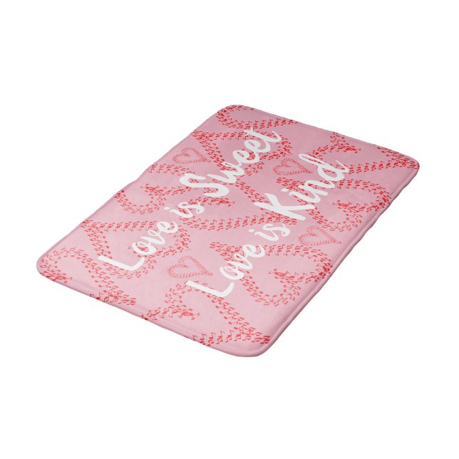 Tapis de bain assez rouge-rose de coeurs (Angle)