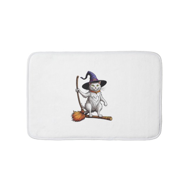 Tapis De Bain Assistant Chat Sorcière Halloween Amoureux de les  (Devant)