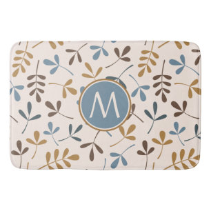 Tapis De Bain Asstd Feuille Ptn Blues Brwn Gld Crm (Personnalisé