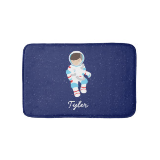 Tapis De Bain Astronaute Brown de cheveux dans l'espace