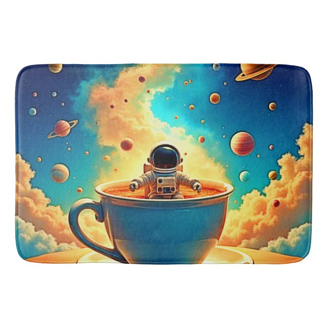 Tapis De Bain Astronaut's Coffee Cosmos Journey (Devant)