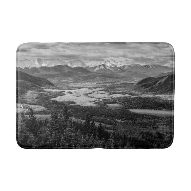 Tapis De Bain Athabasca Lookout, Monochrome Scenery Photography (Devant)