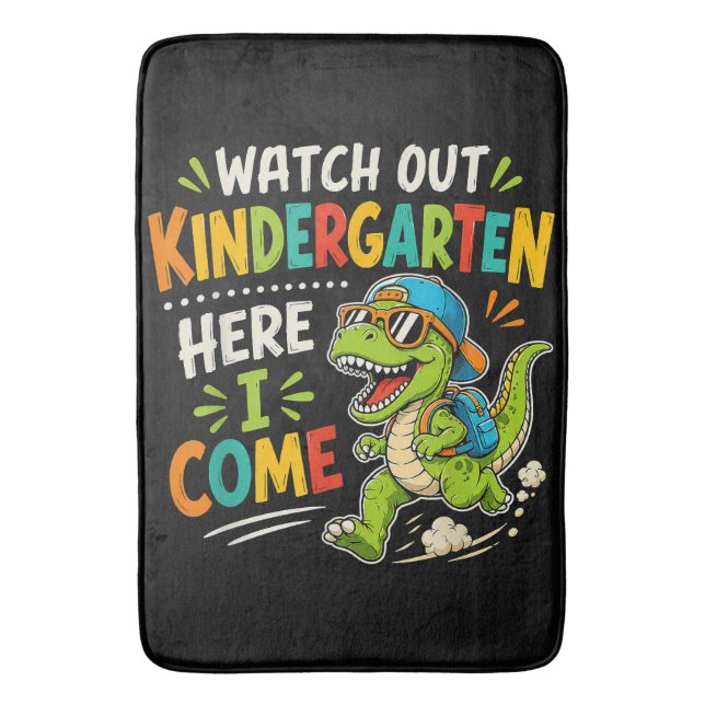 Tapis De Bain Attention maternelle j'arrive Dino (devant Vertical)
