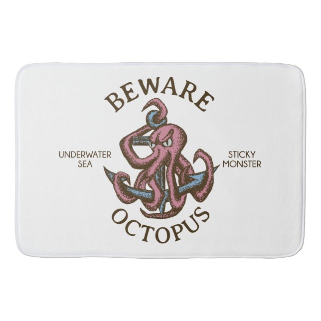 Tapis De Bain Attention Octopus Créature Nautique Tentacle Monst (Devant)
