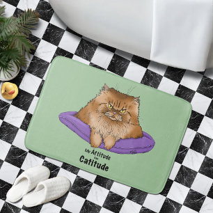 Tapis De Bain Attitude de chat drôle