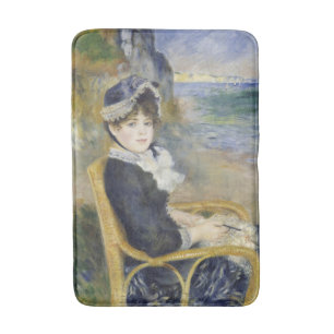 Tapis De Bain Au bord de la mer, portrait de peinture à l'huile,