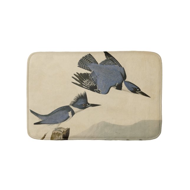 Tapis De Bain Audubon Belted Kingfisher Wildlife Bird (Devant)