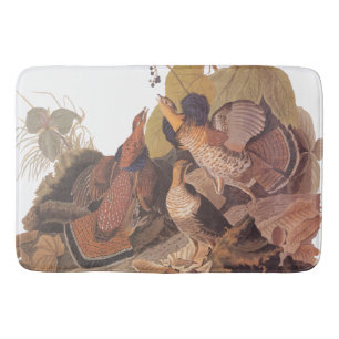Tapis De Bain Audubon's Ruffed Grouse on Woodland Floor