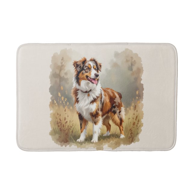 Tapis De Bain Australian Shepherd Dog Red Merle Aussie (Devant)