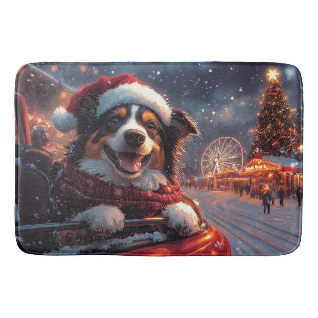 Tapis De Bain Australie Kelpie Dog Roller Dessous de verre Noël (Devant)