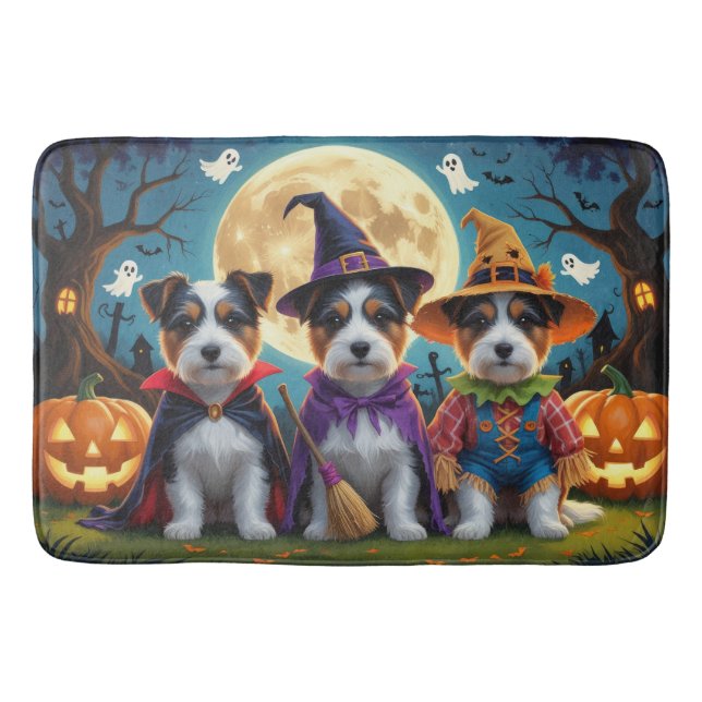 Tapis De Bain Australie Terrier Chiens Citrouille Halloween Funn (Devant)