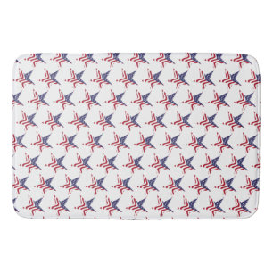 Tapis De Bain Autocollant étoile patriotique rouge blanc et bleu