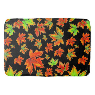 Tapis De Bain Automne rouge orange feuille érable feuille