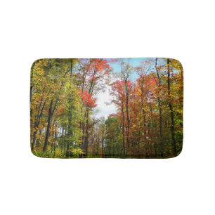 Tapis De Bain Automnes Arbres et Ciel bleu Automne Photographie 