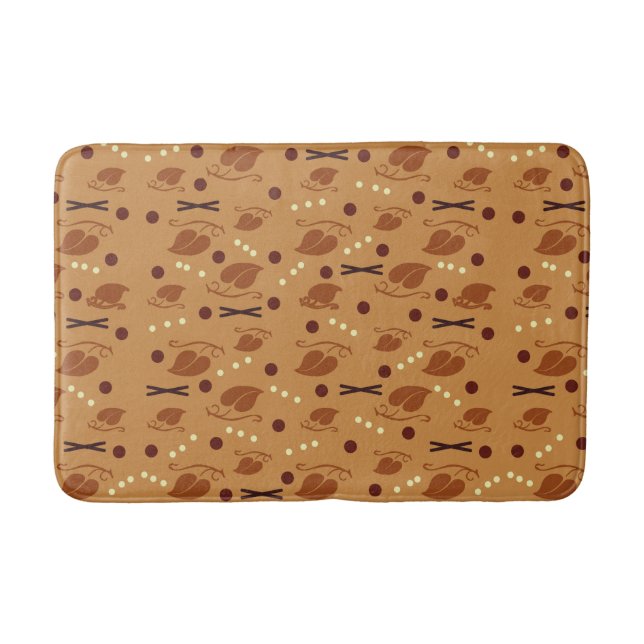 Tapis De Bain Autumn Leaves Pattern Burnt Orange (Devant)