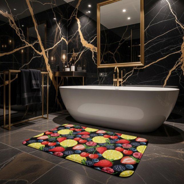 Tapis de bain aux baies et agrumes vibrants  (Créateur téléchargé)