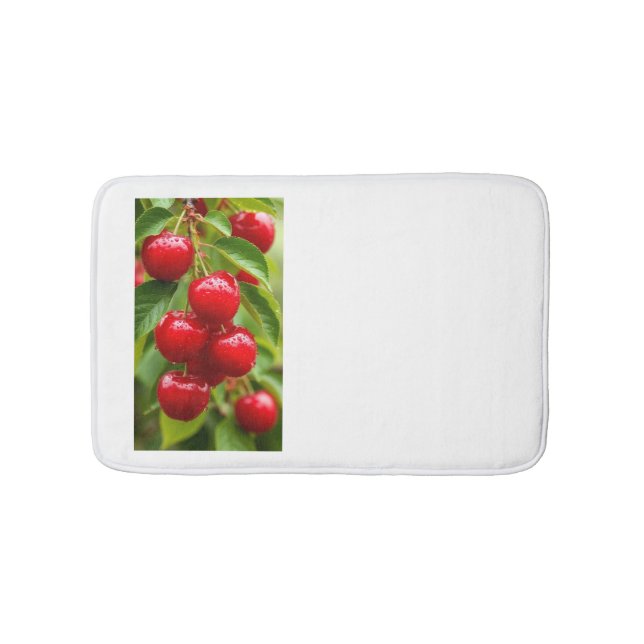 Tapis de bain aux cerises rouges fraîches (Devant)