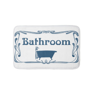 tapis de bain avec le baquet antique