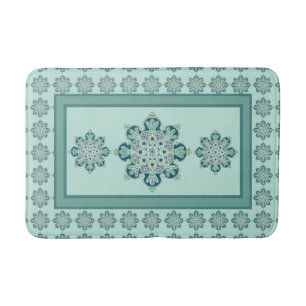 Tapis de bain avec médaillon vert design