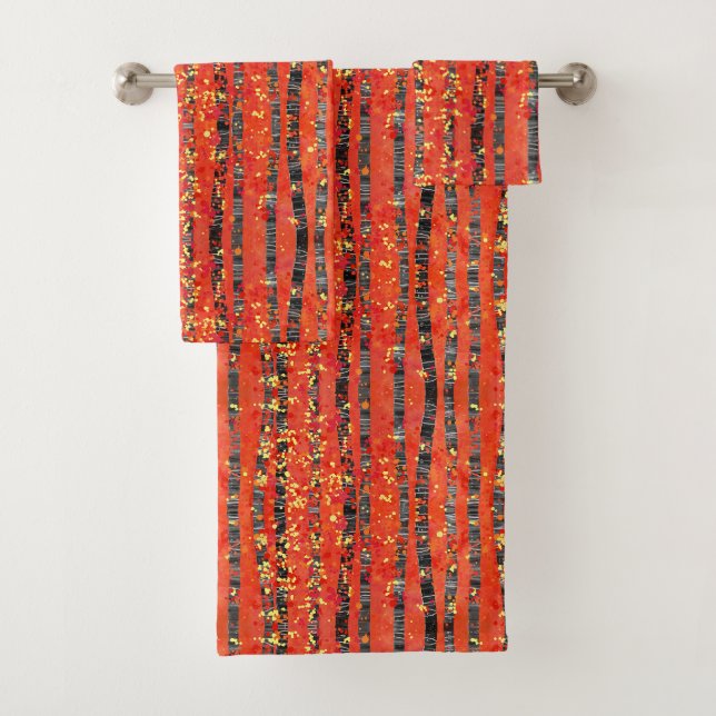 Tapis de bain avec paysage de forêt de bouleaux pe (En situation)