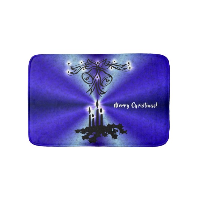 Tapis De Bain Avent, Artdeco de Noël sur Blue Green Rainbow (Devant)
