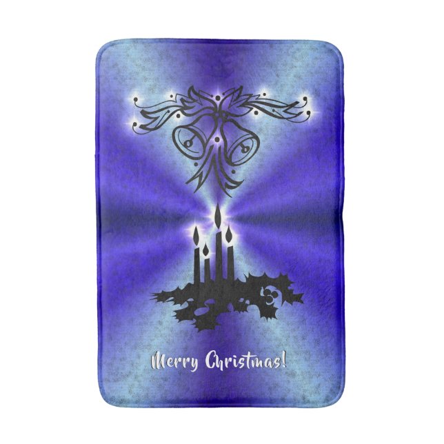 Tapis De Bain Avent, Artdeco de Noël sur Blue Green Rainbow (Devant (Vertical))