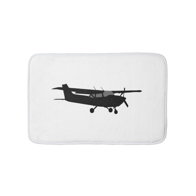 Tapis De Bain Avion classique Cessna noir Silhouette volante (Devant)