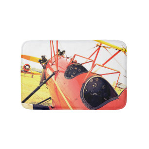 Tapis De Bain Avion rouge Antique Fighter Biplane