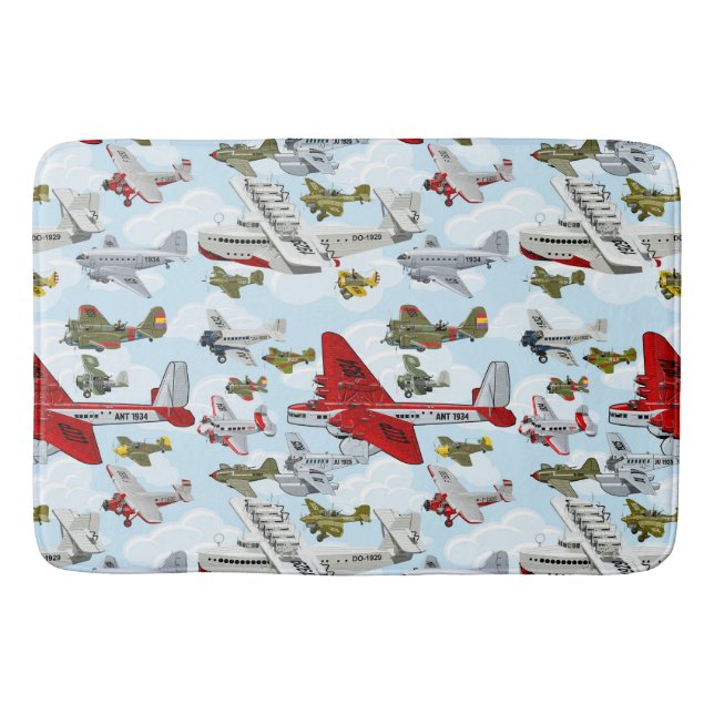Tapis De Bain Avions rétro caricaturés (Devant)