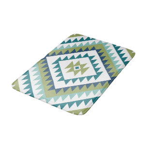 Tapis De Bain Aztec Diamond Motif Design Teintures Lime Bleu Bla