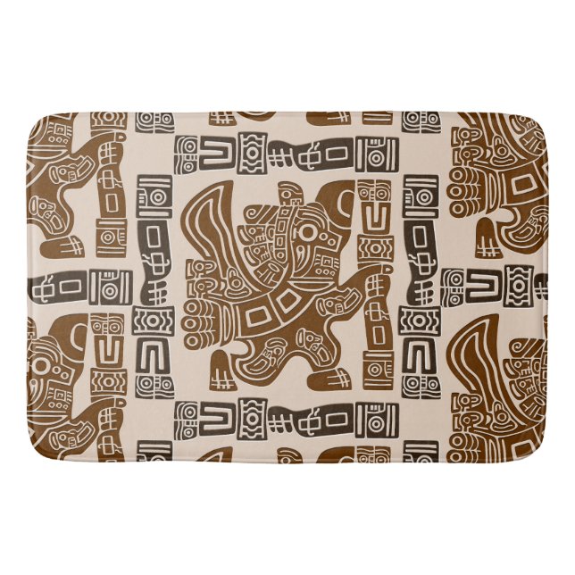 Tapis De Bain Aztec Eagle Guerrier Tribal Art antique (Devant)
