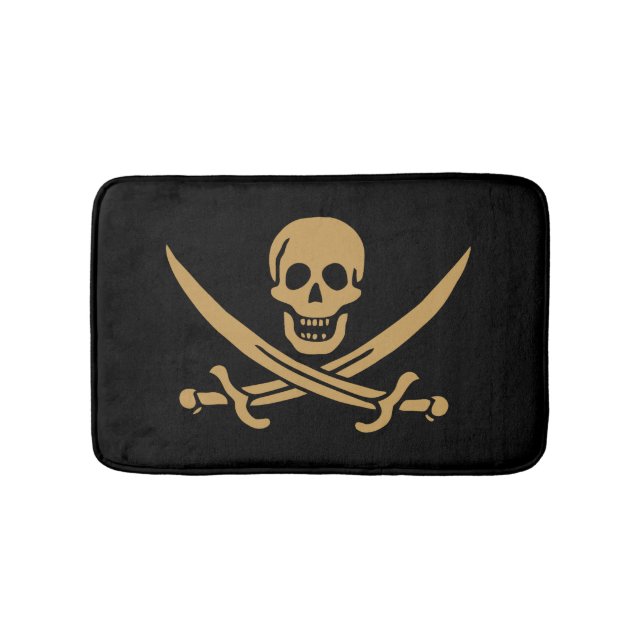 Tapis De Bain Aztec Gold Crâne et cutlass Pirate Calico Jack (Devant)
