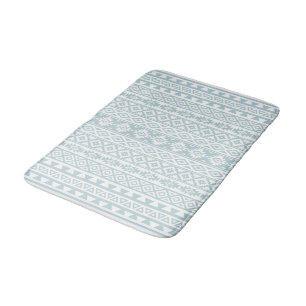 Tapis De Bain Aztec Stylisé Motif Canard oeuf Bleu & Blanc