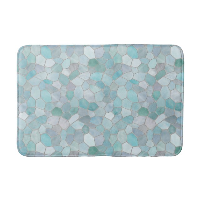 Tapis De Bain Azur Verdigris Mosaic (Devant)