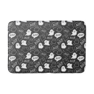 Tapis De Bain B&W Cute Doodle Halloween Motif