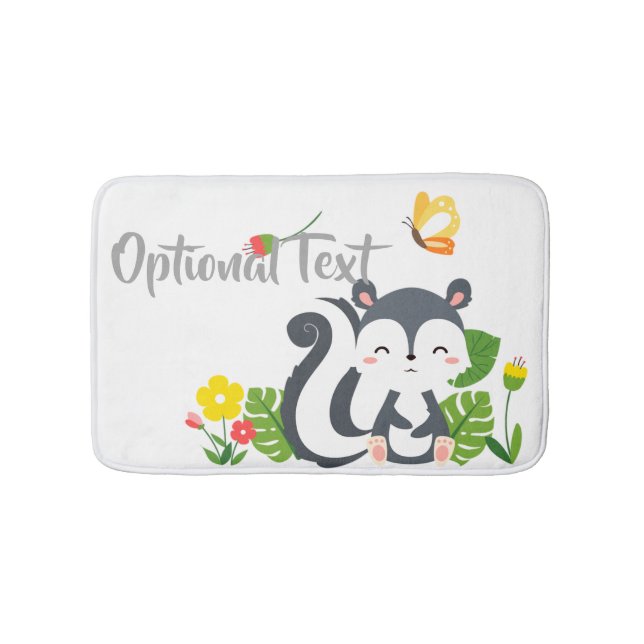Tapis De Bain Baby Skunk, Papillon & Fleurs (Devant)