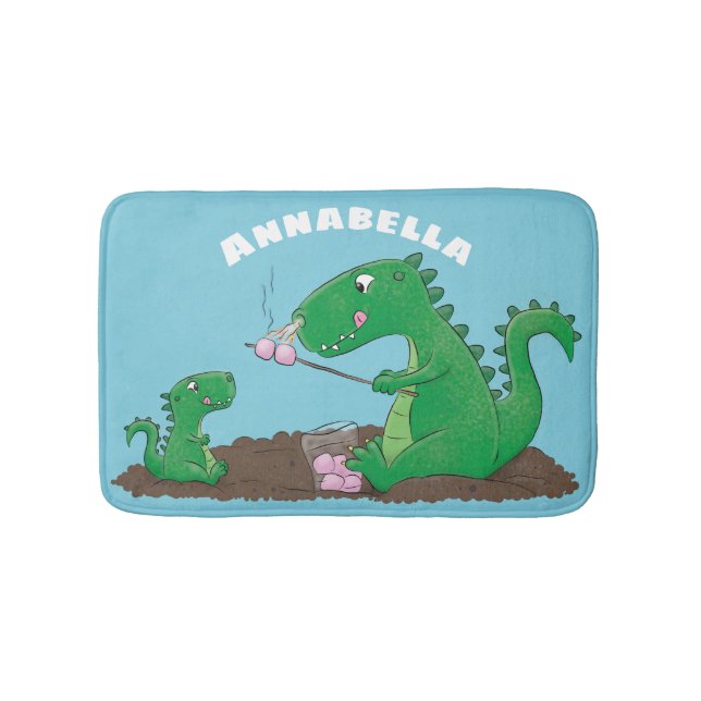Tapis De Bain Baguettes mignonnes grillant des marshmallows dess (Devant)