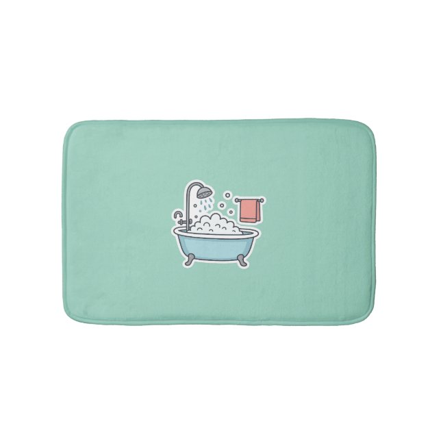Tapis De Bain Baignoire mignonne avec bulles et serviette (Devant)