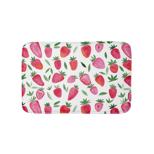 Tapis De Bain Baignoire motif de fraises à l'aquarelle mignonne (Devant)