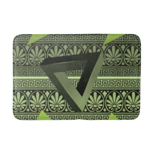 Tapis De Bain baignoire verte en aztèque