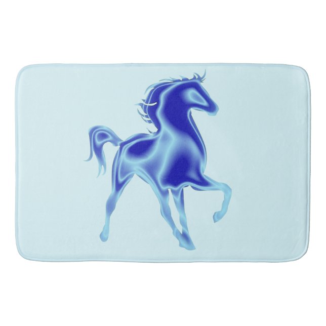 Tapis De Bain Bain à Cheval bleu Mat Moderne (Devant)